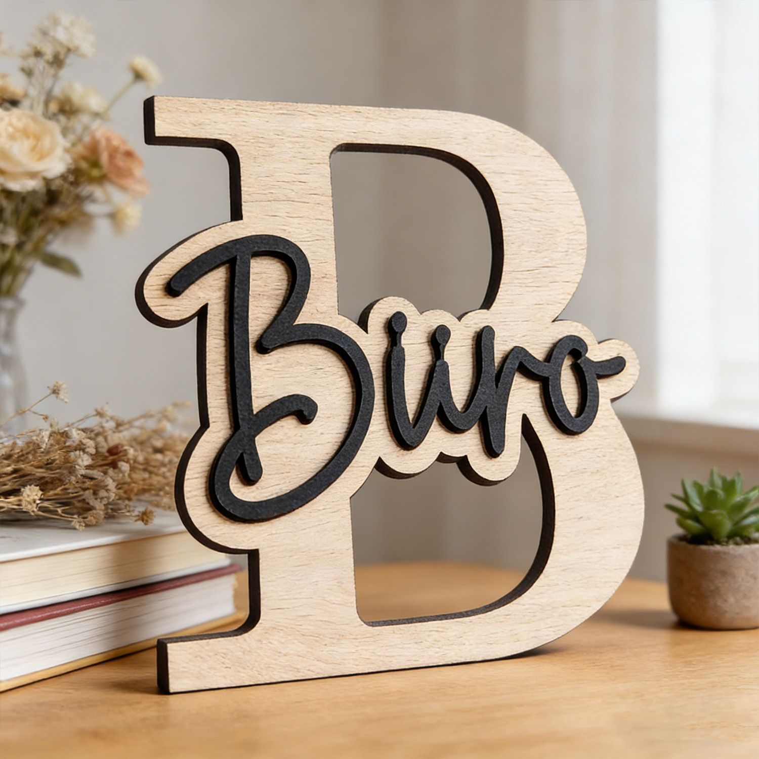 Woodworking Laser - 1 plaque de porte en bois