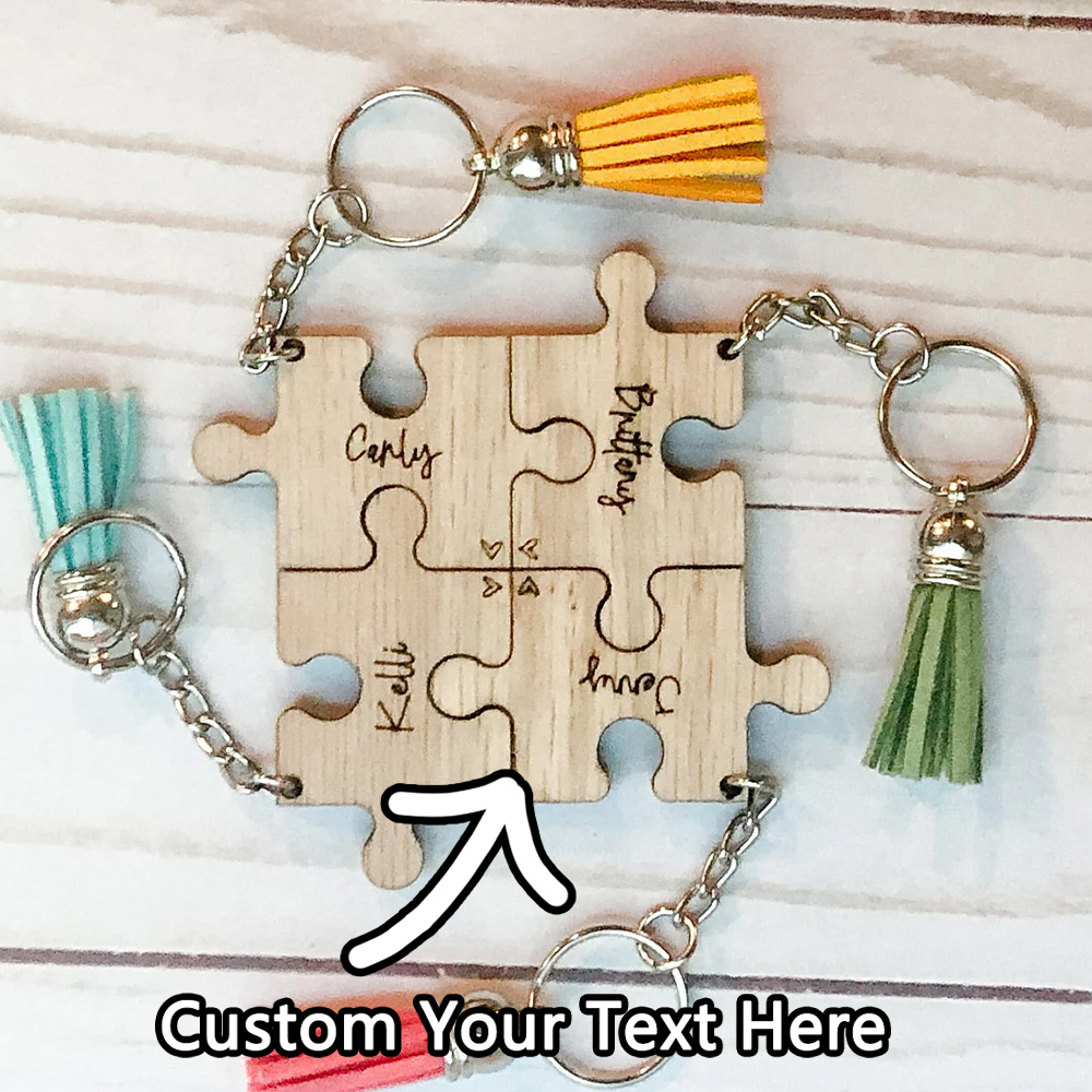 Woodworking Laser - Porte-clés personnalisé-nom personnalisé en forme de