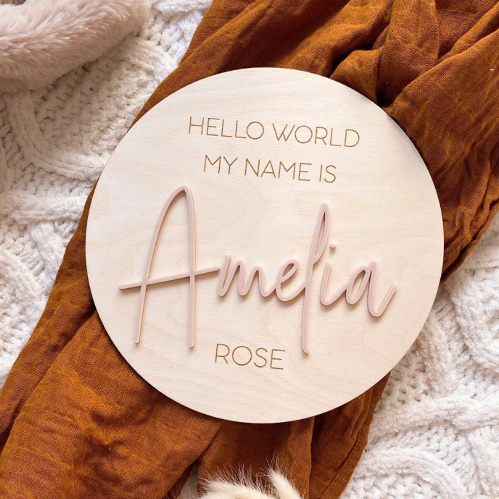Woodworking Laser - Plaque de nom personnalisée en bois