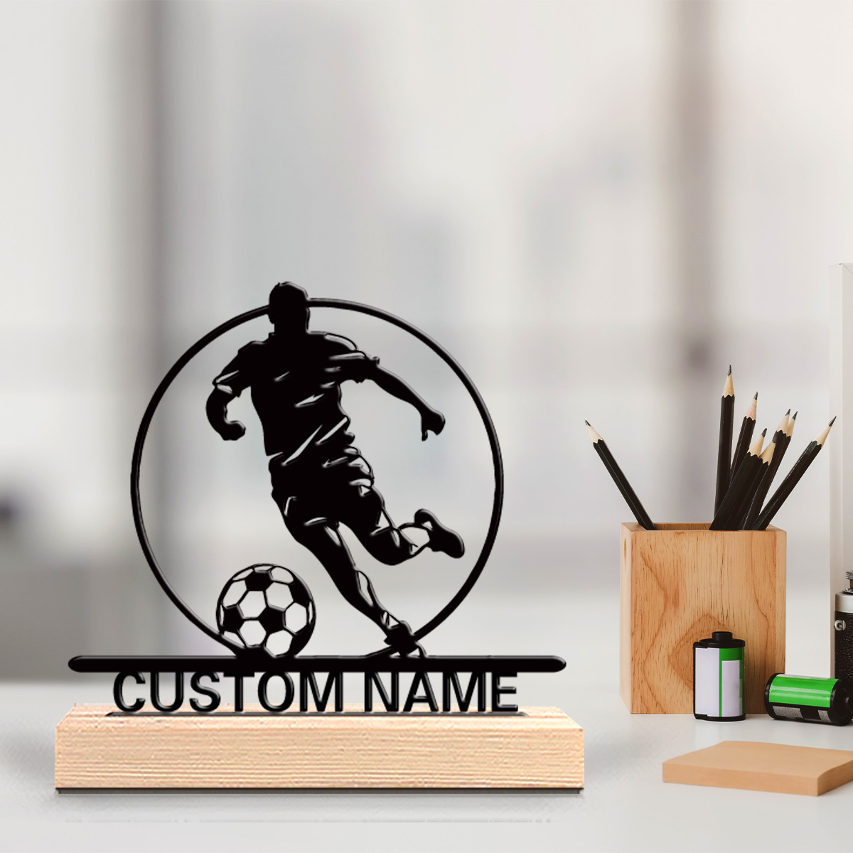 Woodworking Laser - Statue en métal personnalisée de joueur