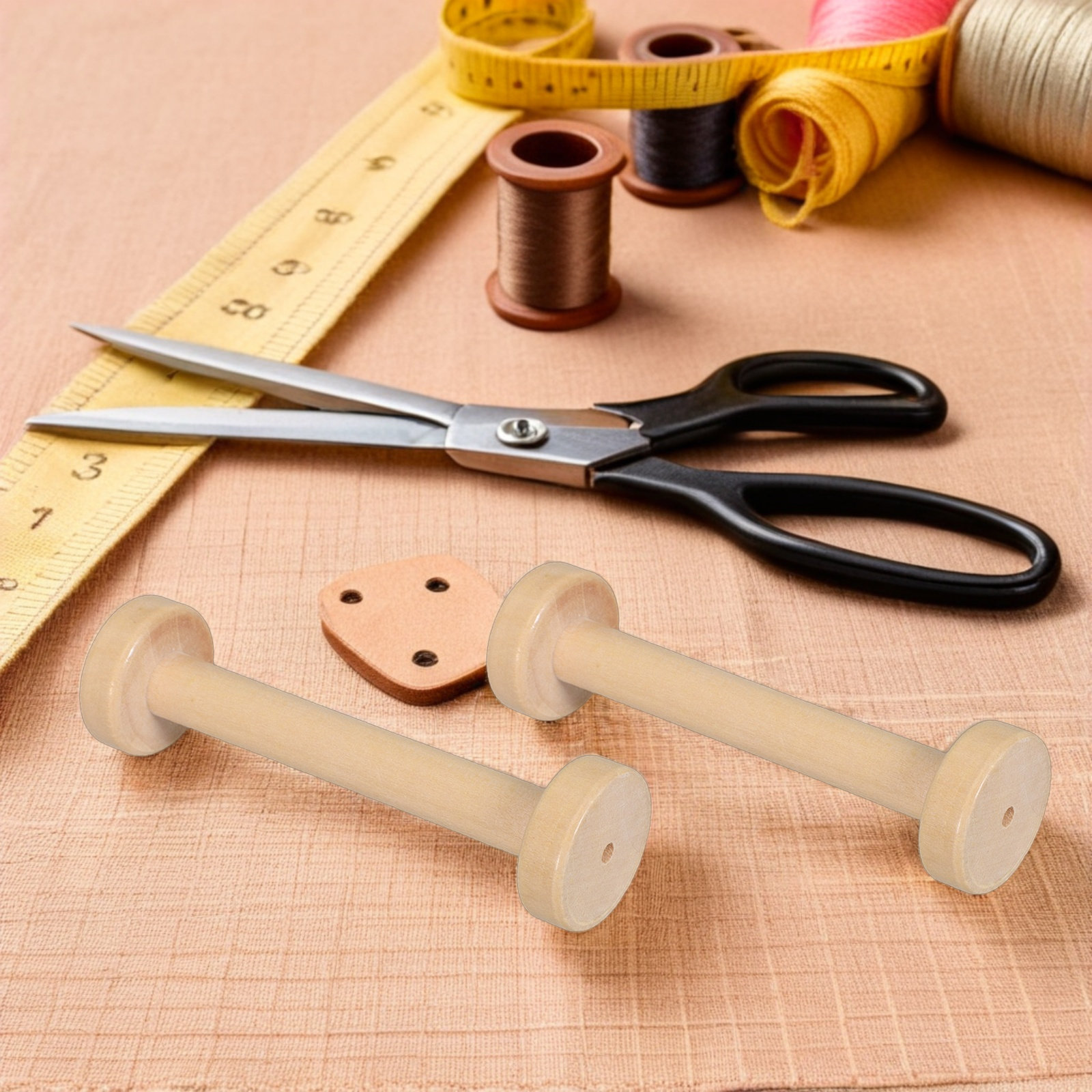 Woodworking Ideas - Bobines en bois naturelles vintage, 5