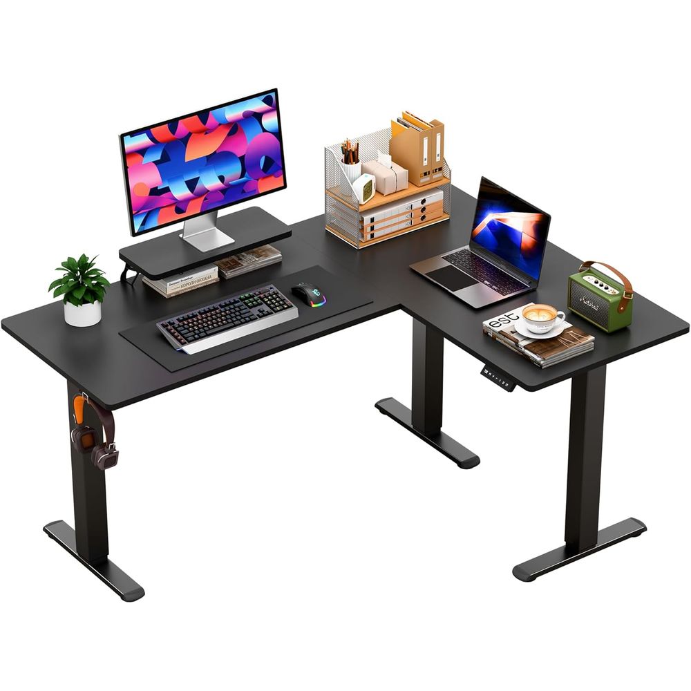 Woodworking Or Woodworking - Bureau en L électrique réglable en