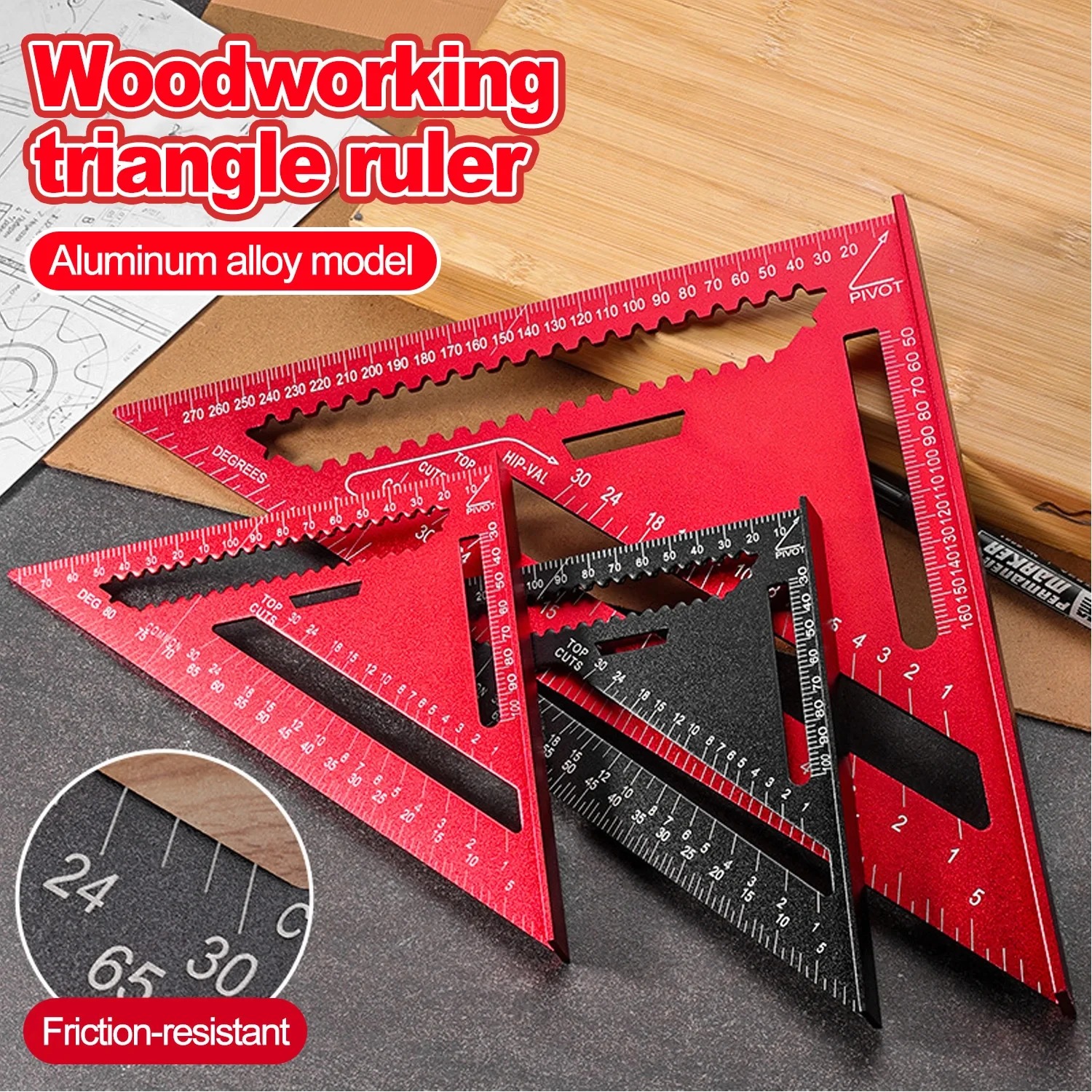 Woodworking Product - Règle triangulaire en alliage d'aluminium de