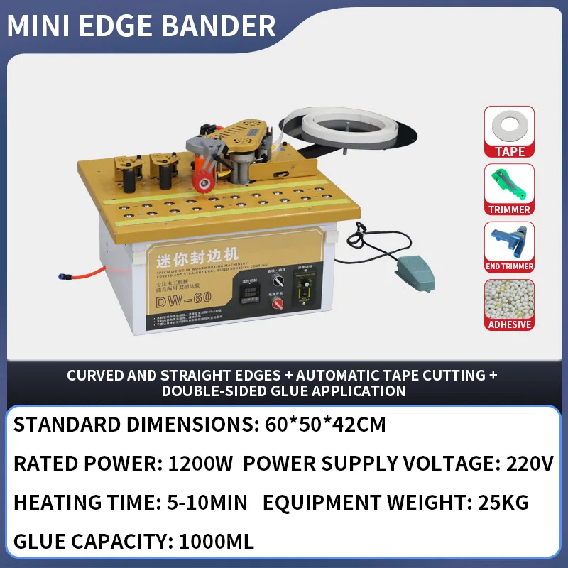 Mini-colleuse de chants DW-60, - Woodworking Edge avis et prix
